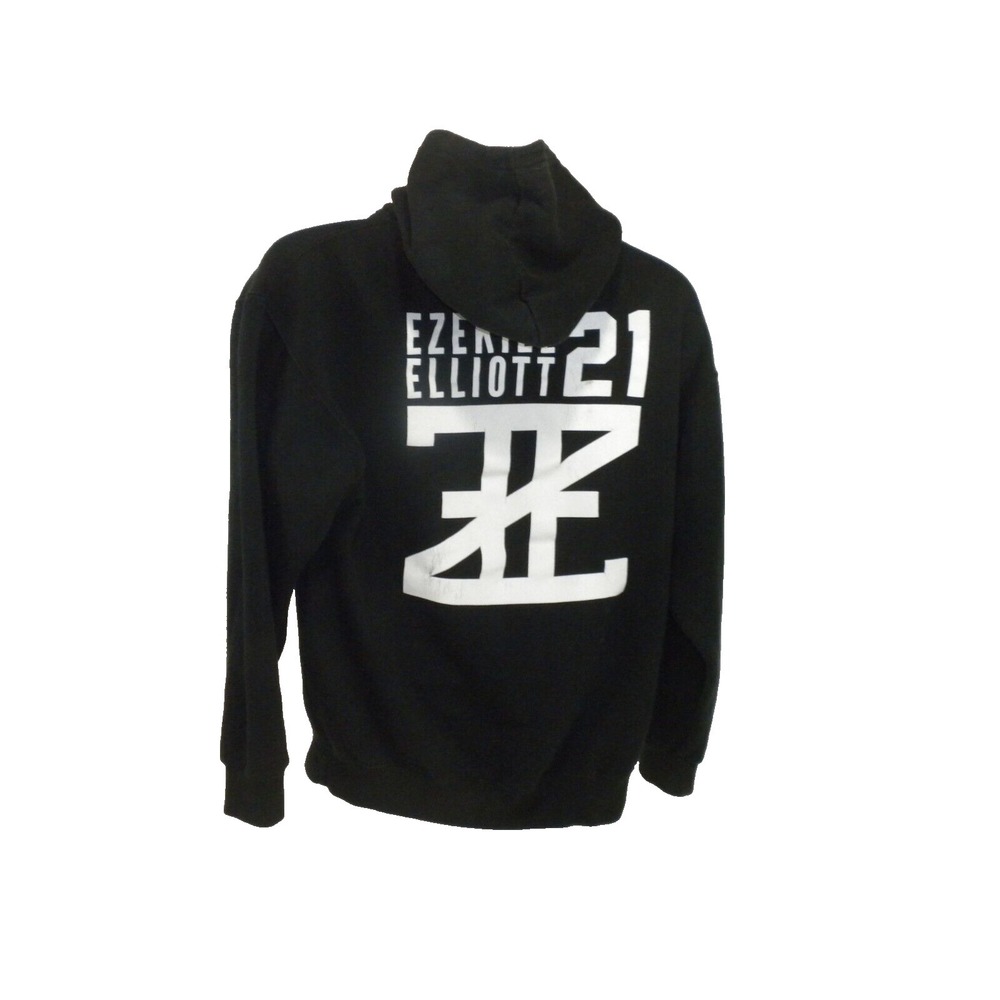 Ezekiel‎ Elliott Hoodie Mens L Black Dallas Cowboys #21 Pullover Sweatshirt - Picture 3 of 15